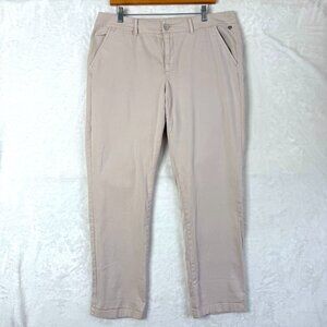 Anthropologie Pilcro Hyphen Fit Embroidered Straight Pants Womens 32 Beige Tan